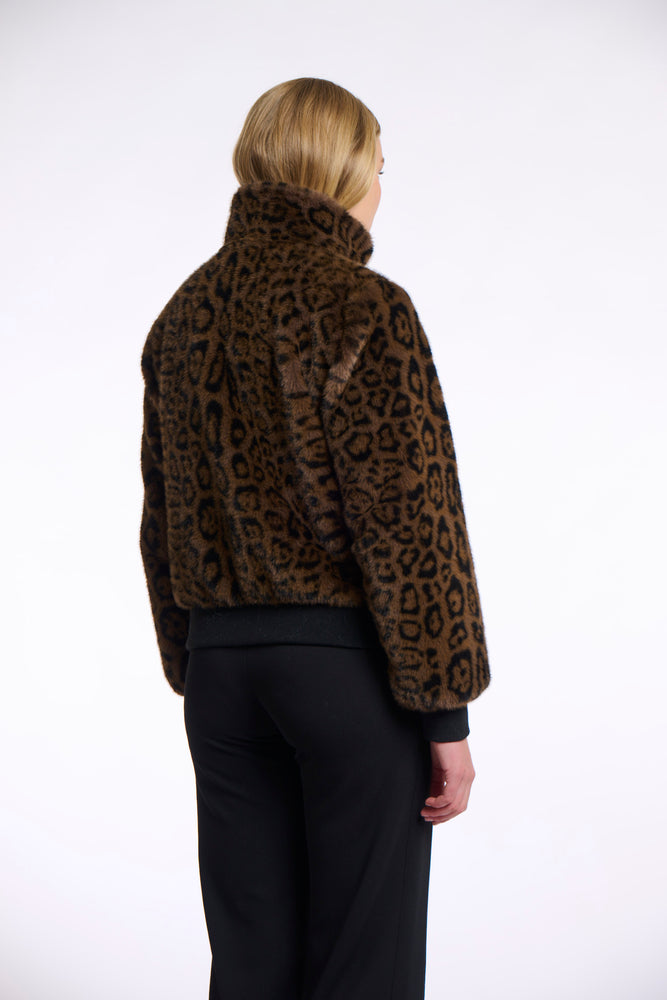Ambra Fake Fur Jacket - Leopard