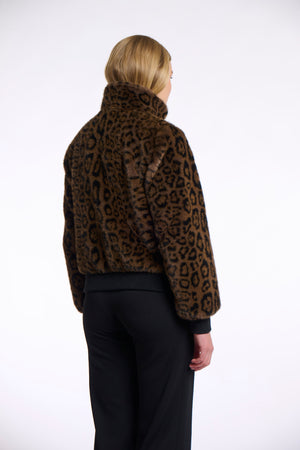 Ambra Fake Fur Jacket - Leopard