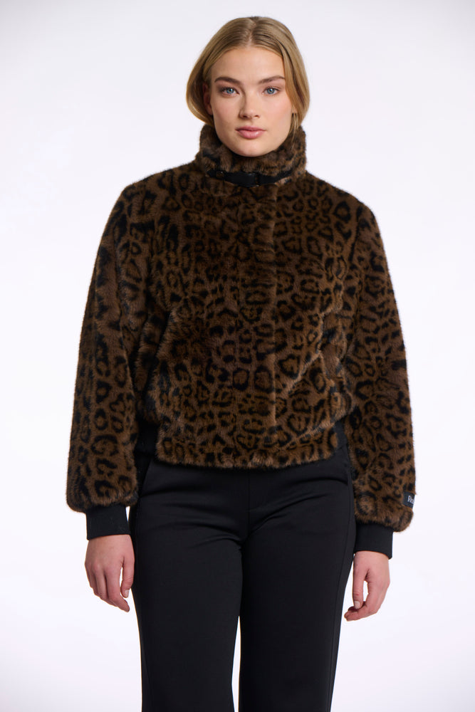 Ambra Fake Fur Jacket - Leopard