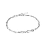 Figaro Chain Silver Bracelet