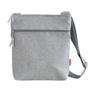 Messenger Bag - Light Grey Herringbone
