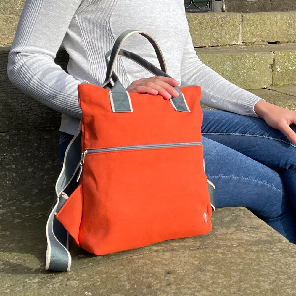 Cotton Canvas Backpack - Orange