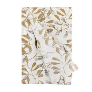 Gold Mistletoe Christmas Tissue Paper - 4 Sheets