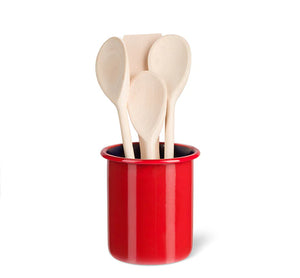 Medium Enamel Utensil Holder - Chilli Red / Midnight Blue