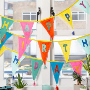 We Heart Birthdays Rainbow Fabric Bunting