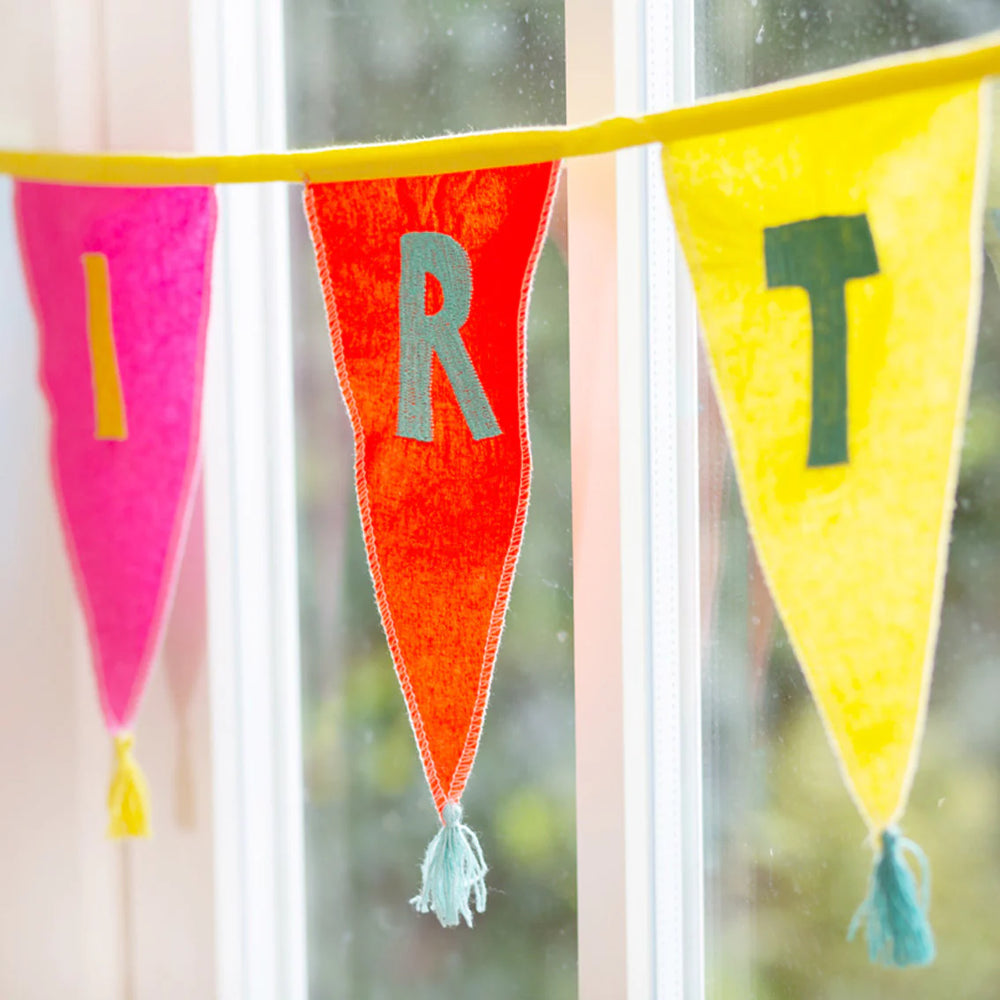 We Heart Birthdays Rainbow Fabric Bunting