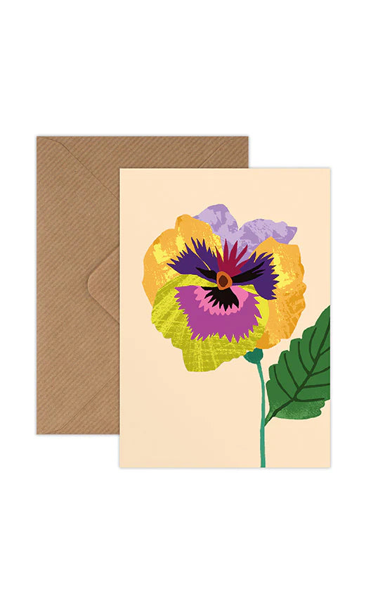 Brie Harrison Greetings Card Pack of 8 - Pansy