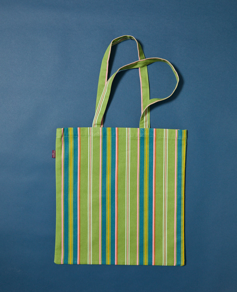 Large Organic Cotton Tote Bag - Margate Green (Lining Ziggy Green)