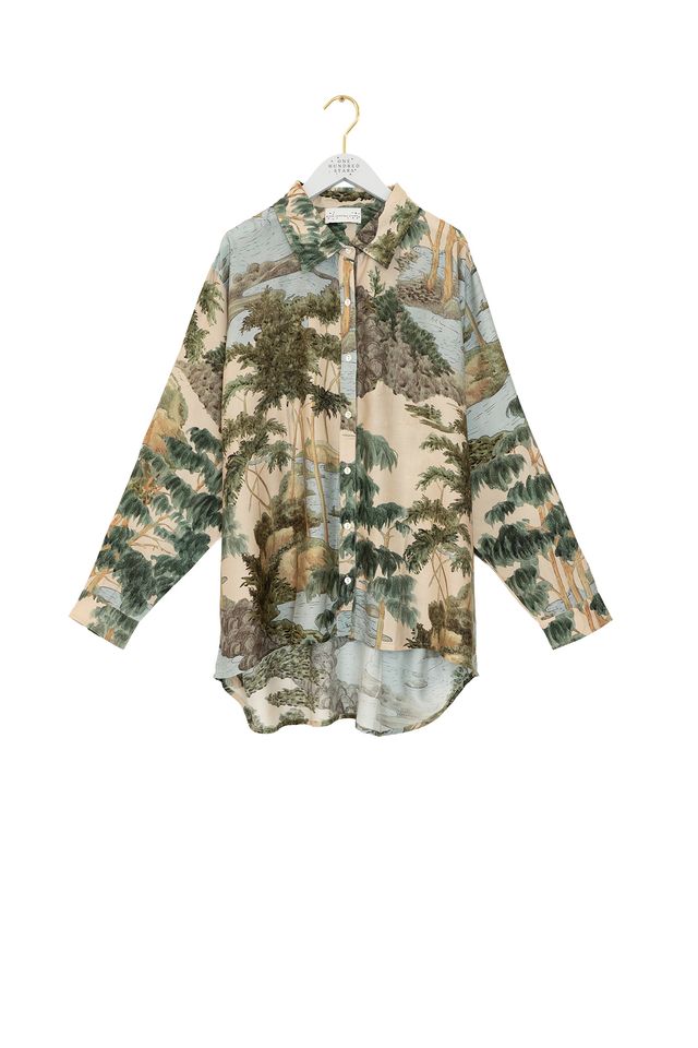 Rivers and Trees Oversized Shirt in Natural