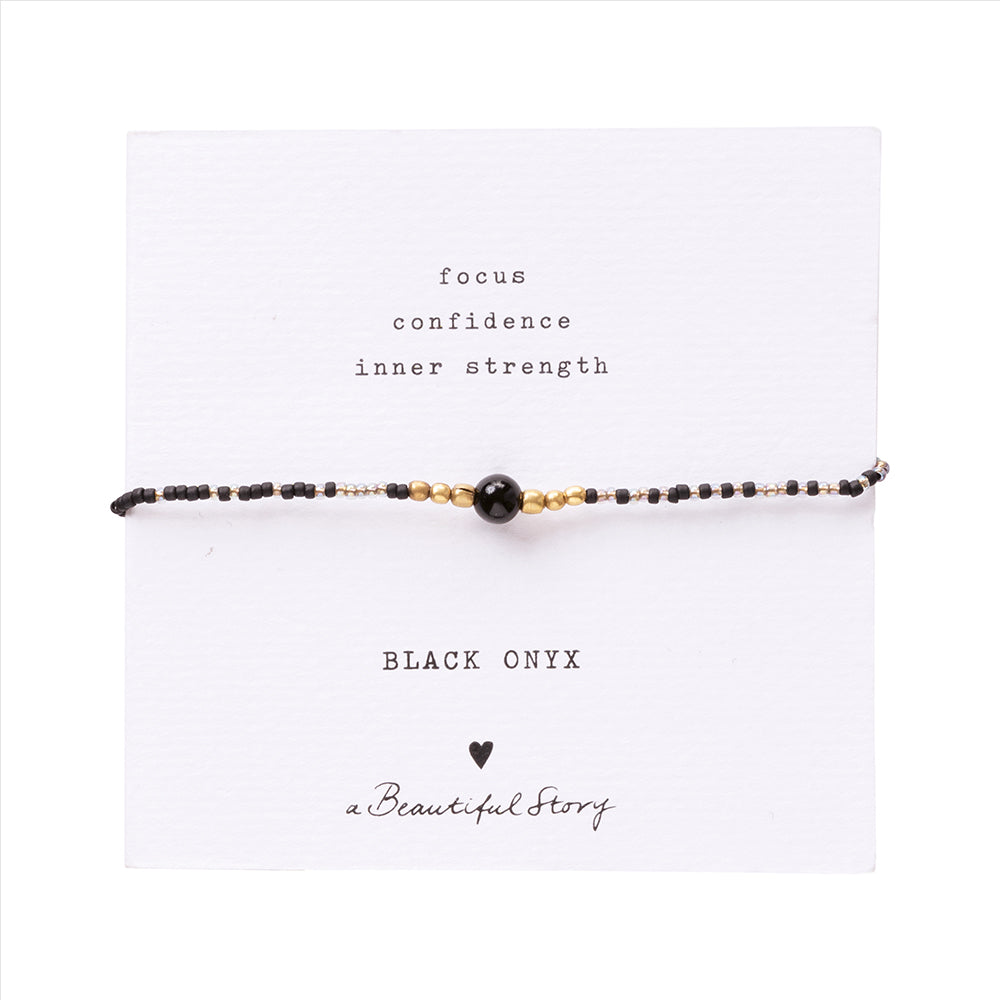Iris Card Black Onyx Gold Bracelet