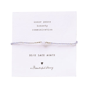 Iris Card Blue Lace Agate Silver Bracelet