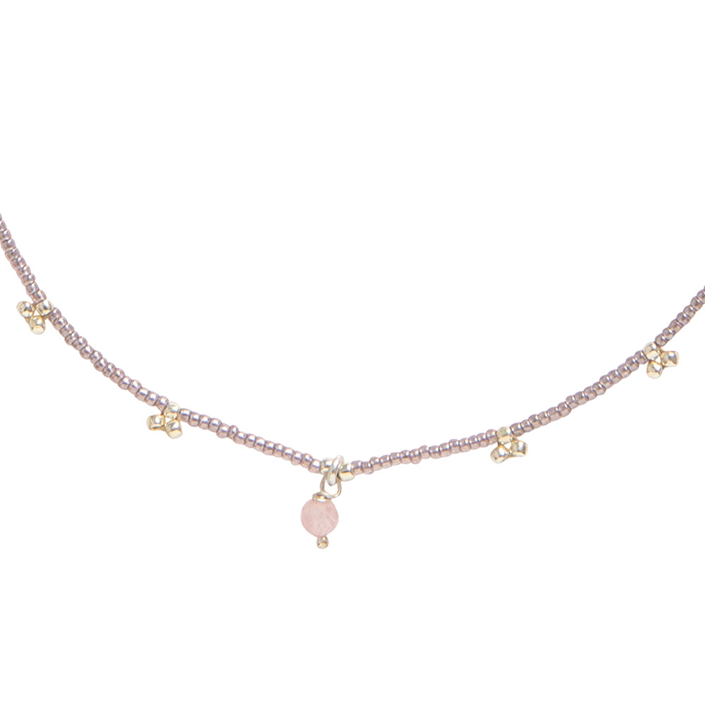 Aware Rose Quartz Silver Necklace