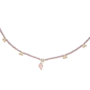Aware Rose Quartz Silver Necklace