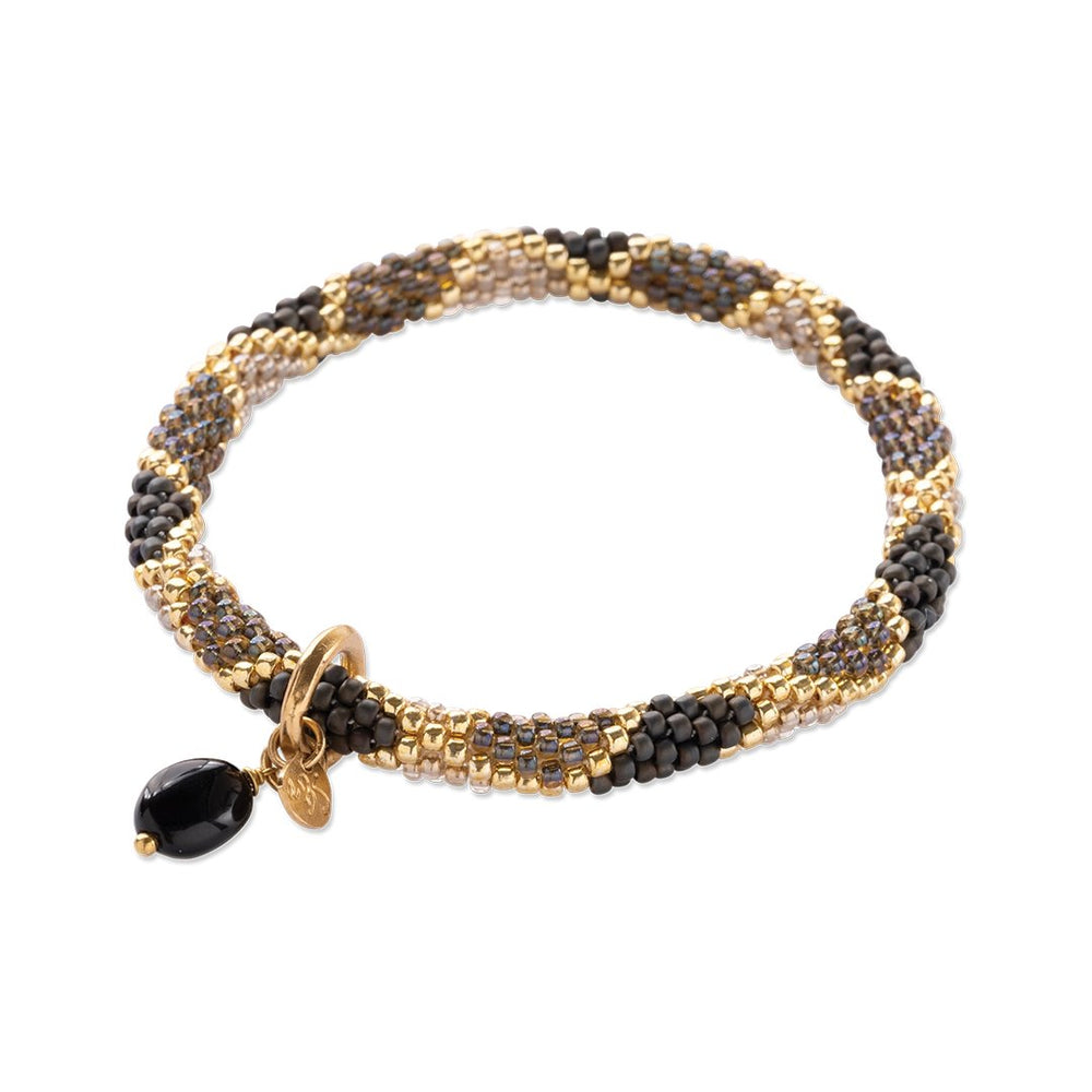 Effort Black Onyx Gold Bracelet