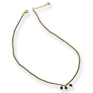 Empathy Black Onyx Gold Necklace