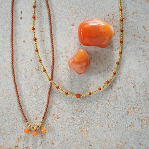 Empathy Carnelian Gold Necklace