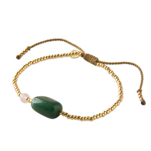 Surprise Aventurine Rose Quartz Gold Bracelet