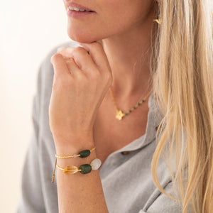 Surprise Aventurine Rose Quartz Gold Bracelet