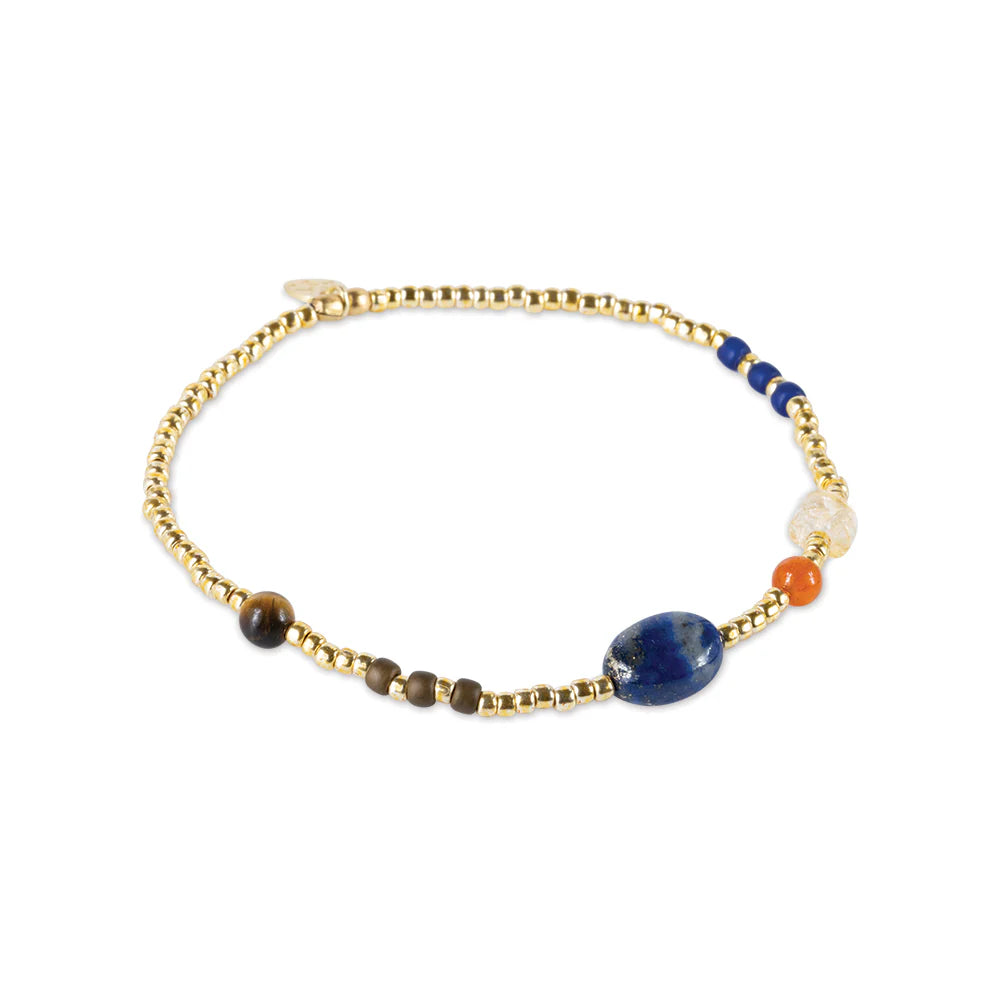 Amuse Lapis Lazuli Gemstone Gold Bracelet