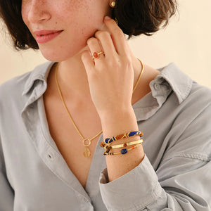 Amuse Lapis Lazuli Gemstone Gold Bracelet