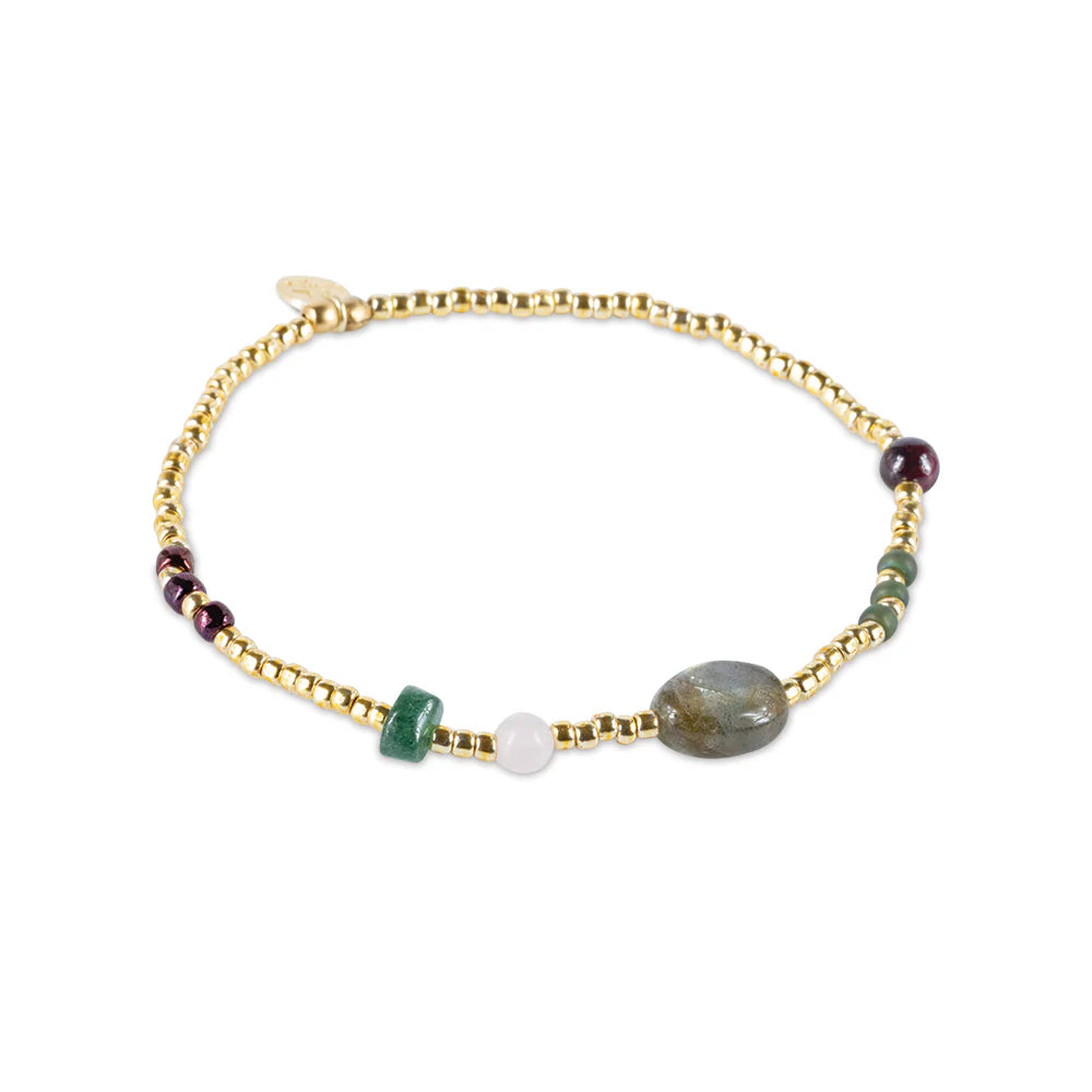 Amuse Labradorite Gemstone Gold Bracelet