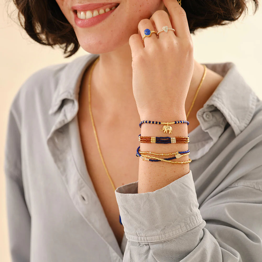 Hoping Lapis Lazuli Gemstone Gold Bracelet