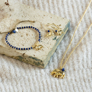 Hoping Lapis Lazuli Gemstone Gold Bracelet