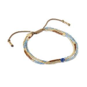 Reflection Lapis Lazuli Gemstone Gold Bracelet
