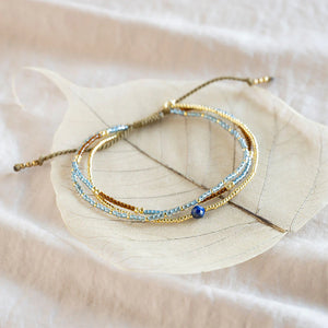 Reflection Lapis Lazuli Gemstone Gold Bracelet