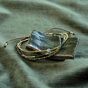 Reflection Labradorite Gemstone Gold Bracelet