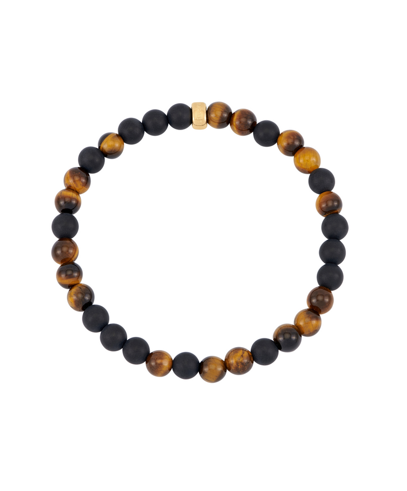 Men's Black Onyx and Tiger's Eye Bracelet