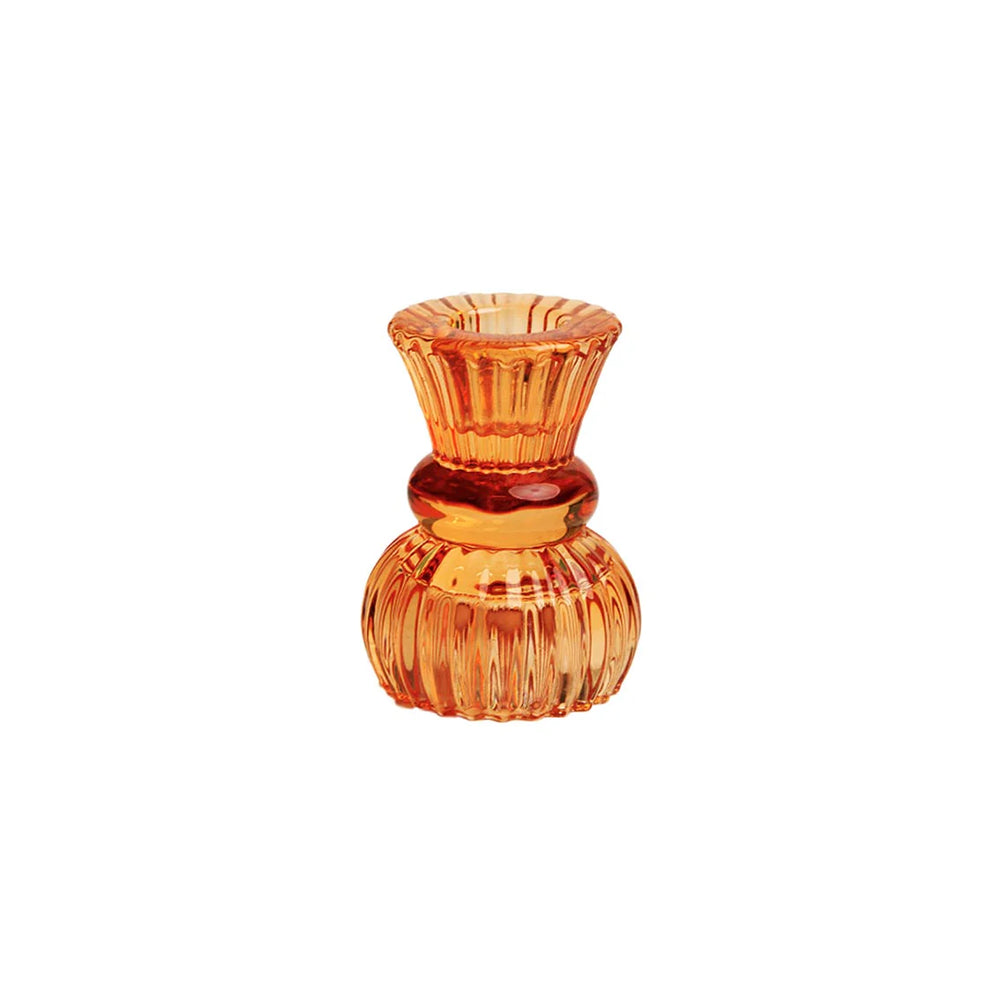 Small Glass Candle Holder - Orange