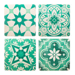 Green Mosaic Tile Coasters (Set of 4)