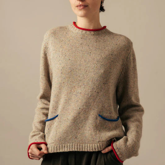 Tweed Nep Sweater - Sand