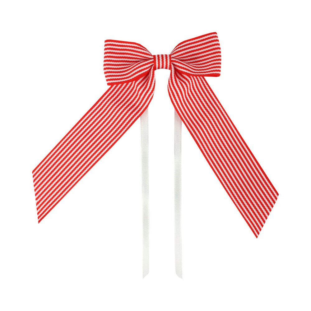 Candy Christmas Red and White Stripe Bow