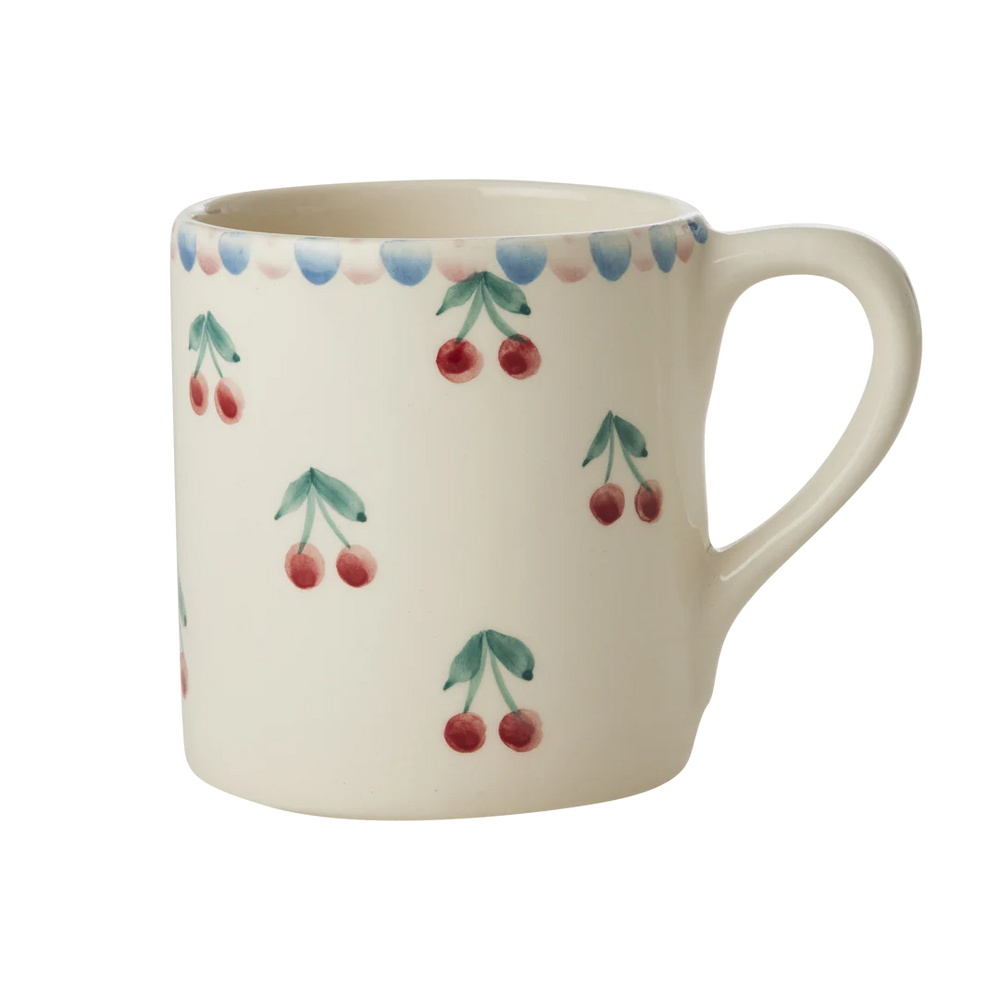Ceramic Mug with Hand Painted Cherries