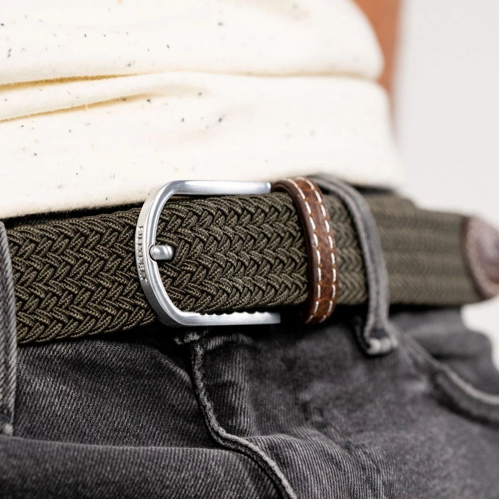 Elastic Woven Belt - Khaki Size 2