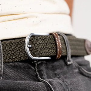 Elastic Woven Belt - Khaki Size 2