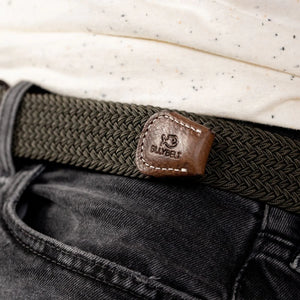 Elastic Woven Belt - Khaki Size 2
