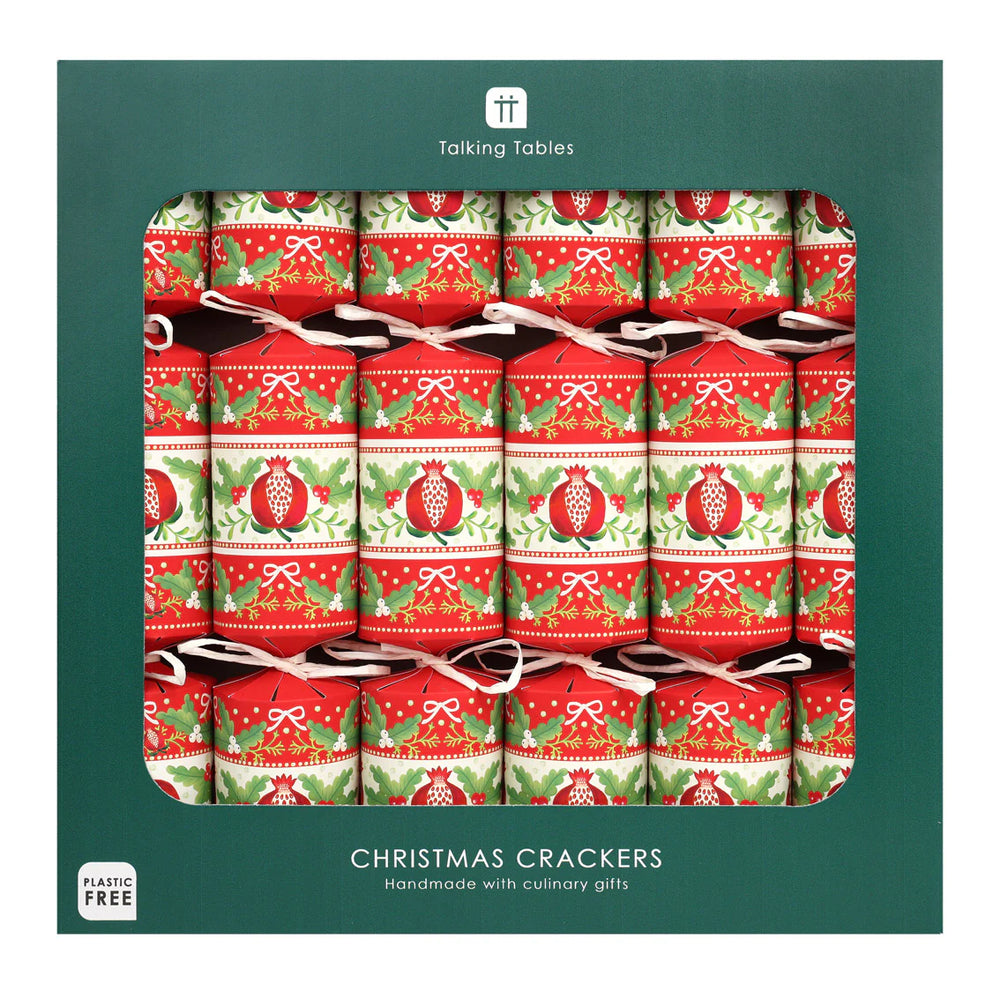 Folklore Red Christmas Crackers - 6 Pack