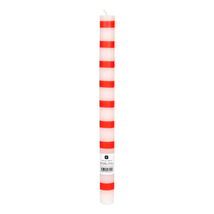 Red and White Stripe Candle 28cm