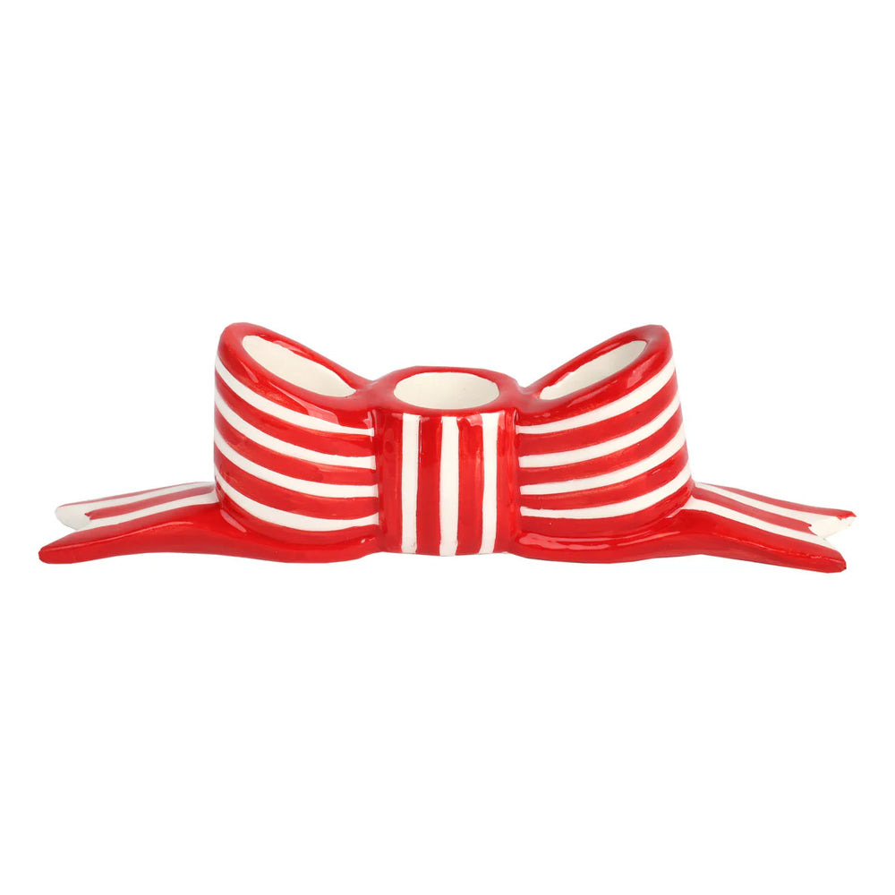 Red Bow Ceramic Candle Holder