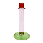 Glass Candle Holder - Green, Pink, Orange