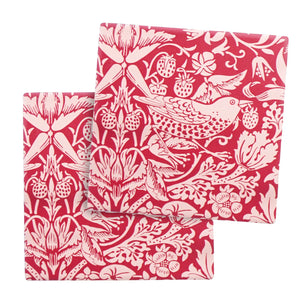 Coasters Set of 2 Ceramic Boxed - William Morris (Raspberry)