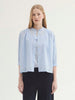 Cotton Voile Mandarin Collar Shirt - Light Blue