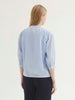 Cotton Voile Mandarin Collar Shirt - Light Blue