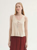 Embroidered Linen Tank Top - Ecru