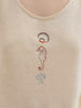 Embroidered Linen Tank Top - Ecru