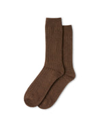 Men's Cashmere Rib Sock - Chocolate