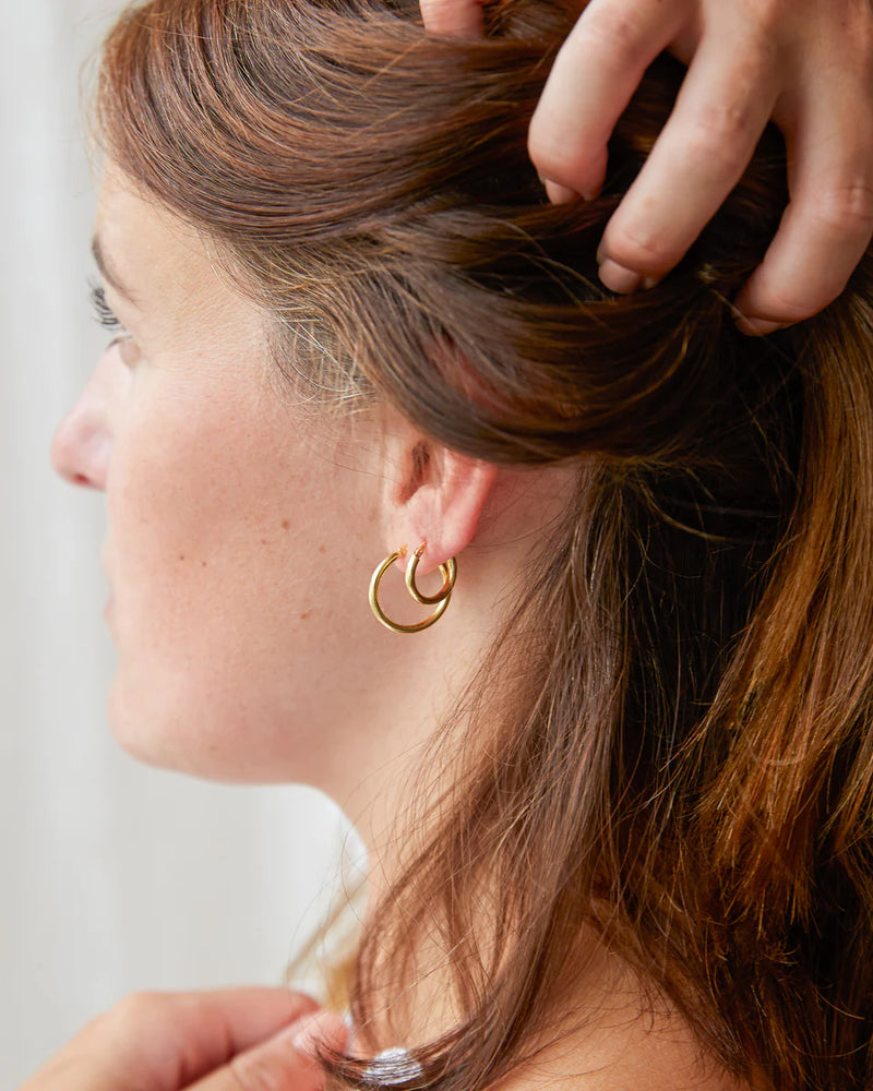 10mm Hoop Earrings - Gold